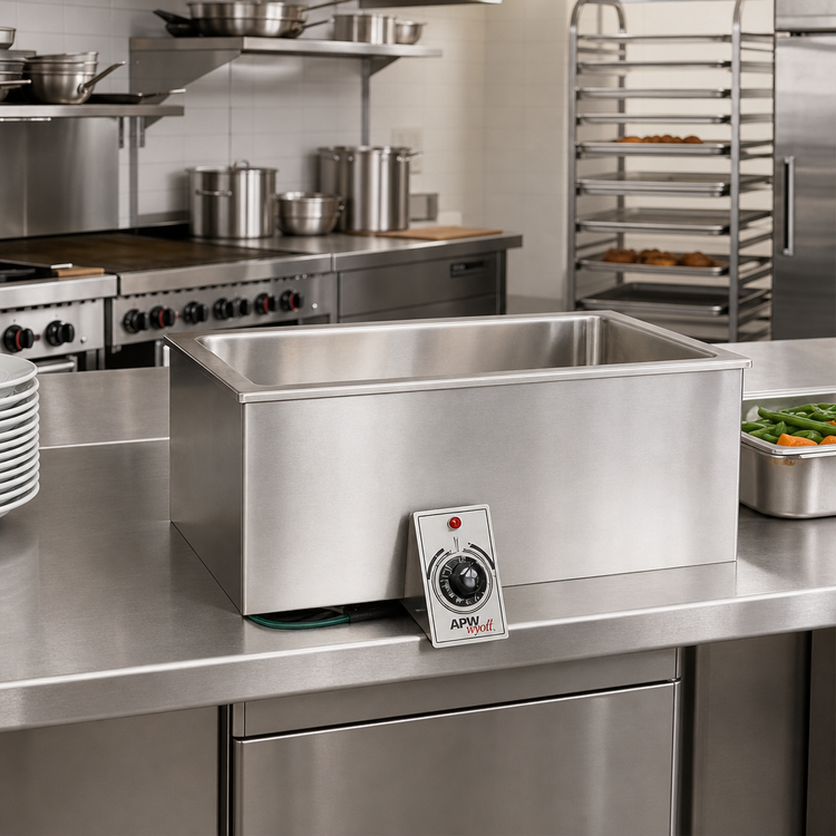 Product image #2 for APW Wyott BM-80CS Heavy-Duty Single-Well Built-In Electric Hot Food Well, Bottom Mount, Square Corners, Without Drain