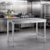 Thumbnail image #2 for New Age 60-Inch Wide x 30-Inch Deep 16-Gauge 304 Stainless Steel Top Aluminum Work Table, Open Base