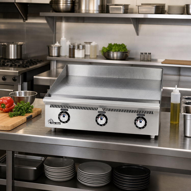Product image #2 for Ultra-Max 36-Inch Countertop Gas Griddle with Manual Controls and Polished Steel Plate