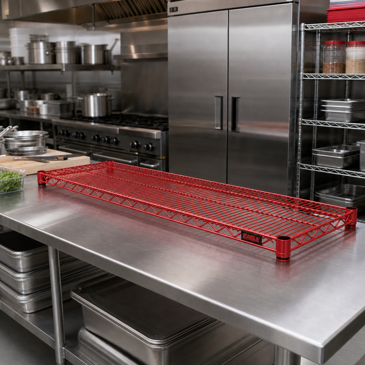Product image #2 for Eagle Stand-Outs 72 in. x 18 in. Decorative Wire Shelf with QuadTruss Design, Red Epoxy