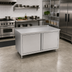 Thumbnail image #2 for John Boos Enclosed Work Table with Cabinet Base and Hinged Doors, 60 x 30 Inches, 16-Gauge Stainless Steel Top