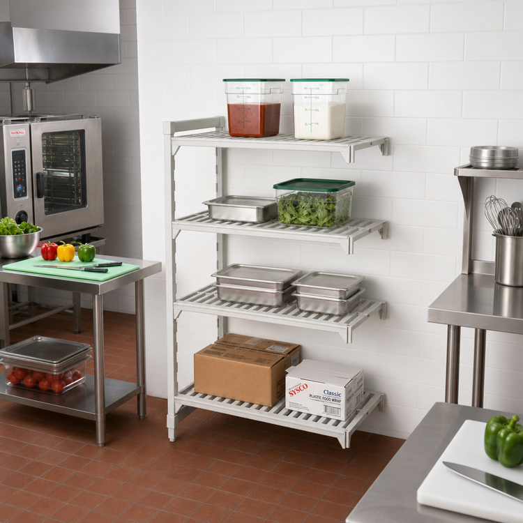 Product image #3 for Cambro Camshelving Premium 4-Shelf Vented Add-On Polymer Shelving Unit, 21 x 30 x 72 Inches