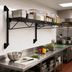 Thumbnail image #2 for Quantum Wall-Mount Cantilever Wire Shelving Unit, Single Shelf, 54 x 21 Inches, Black Epoxy Antimicrobial Finish