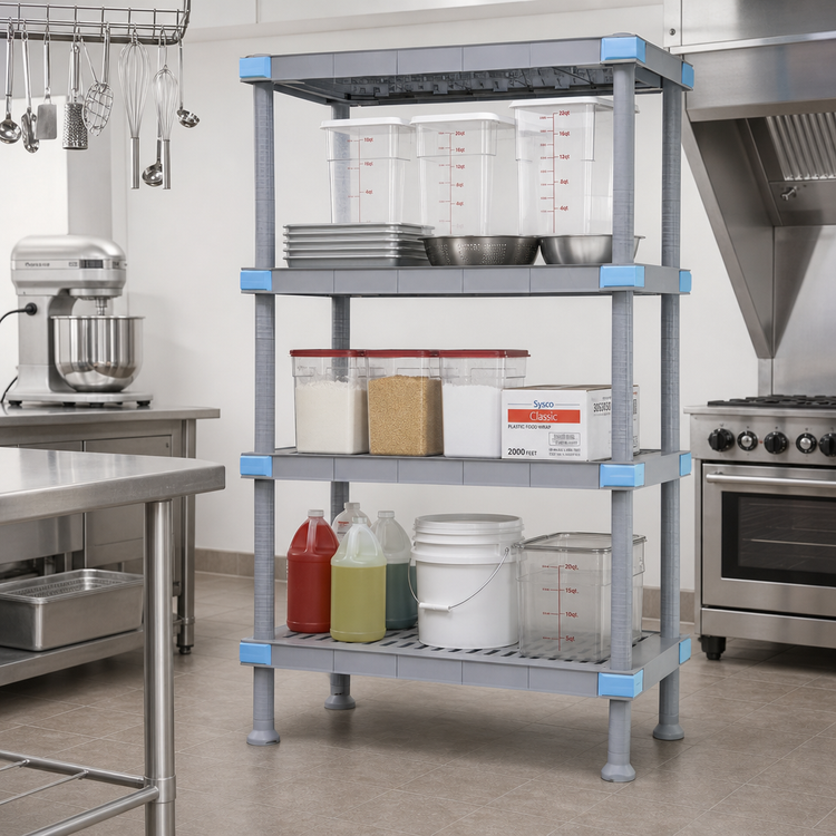 Product image #2 for Quantum Millenia Gray Polymer Shelving Unit with Dunnage Stand