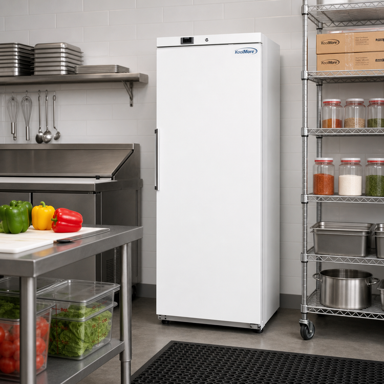 Product image #3 for KoolMore 23-Inch 1-Section Reach-In Freezer, 12 Cu. Ft., Solid Swing Door, White