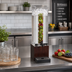 Thumbnail image #2 for Westport Single 1.5-Gallon Acrylic Beverage Dispenser with Ice Chamber, Drip Tray, and Dark Wood Base