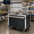 Thumbnail image #2 for Dinex Mealtime Xpress™ DXCMTXHH Mobile Heated Delivery Cart, 2 Convection Compartments, 16 Full-Size Pan Capacity, Stainless Steel, 120V