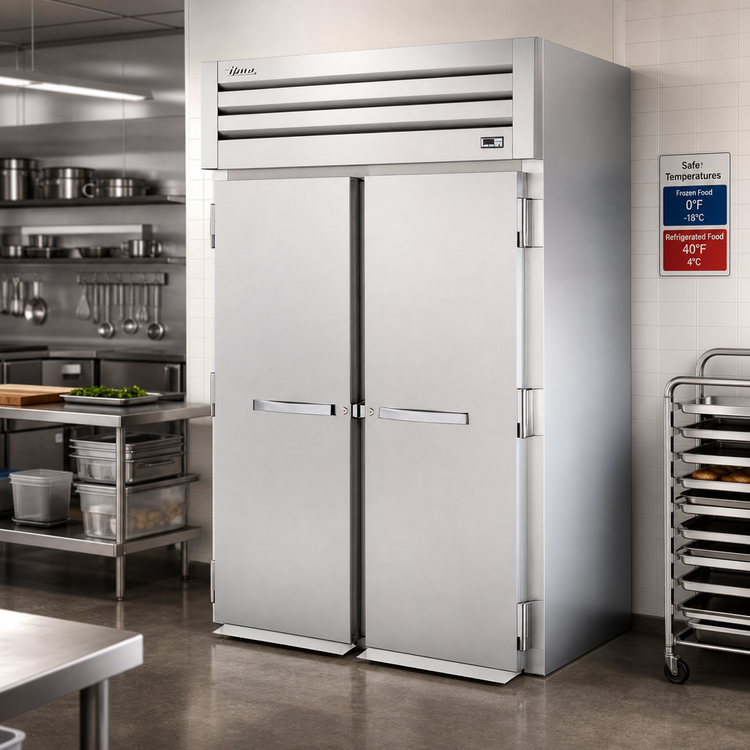 Product image #2 for True Spec Series Roll-In Two-Section Reach-In Freezer with Stainless Steel Doors