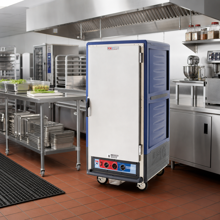 Product image #2 for Metro C5 3 Series Moisture Heated Holding and Proofing Cabinet, 3/4 Height, Mobile, Blue