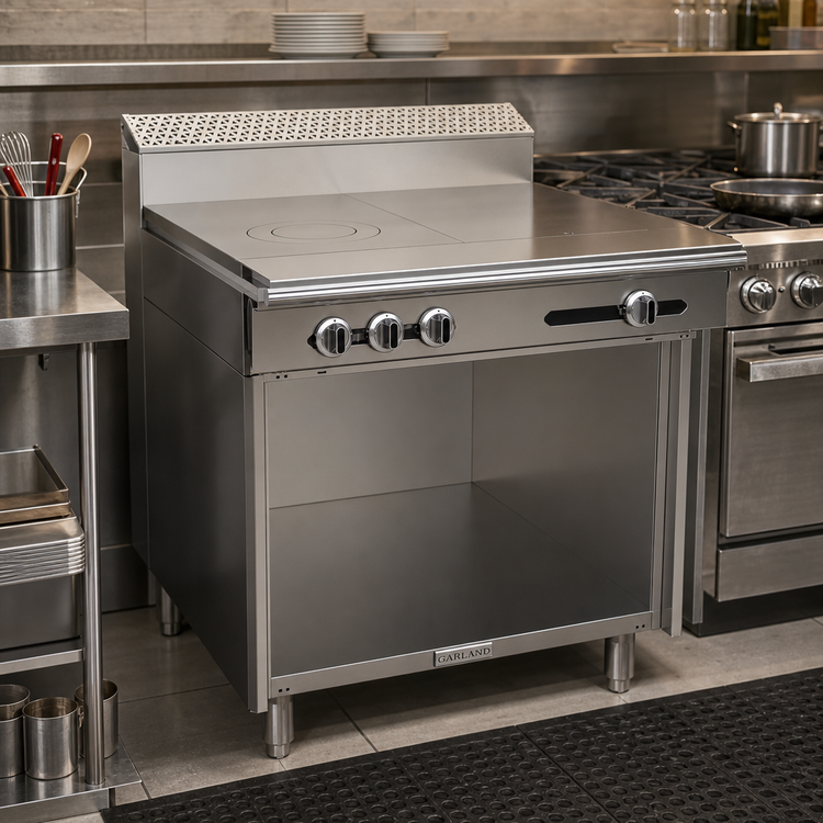 Product image #2 for Garland Cuisine Series Heavy Duty 36-Inch Gas Combination Top Range with Storage Base