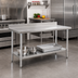 Thumbnail image #2 for Deluxe Series Stainless Steel Work Table with 4-1/2-Inch Backsplash and Adjustable Undershelf, 30 x 24 Inches