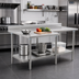 Thumbnail image #2 for Deluxe Series Stainless Steel Work Table with 4-1/2-Inch Backsplash and Adjustable Undershelf, 30 x 24 Inches