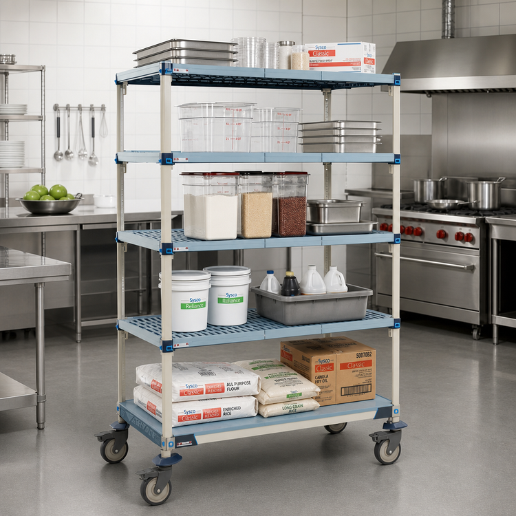 Product image #2 for MetroMax Q 5-Shelf Mobile Starter Shelving Unit, 36"W x 18"D x 80"H