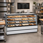 Thumbnail image #2 for Federal Industries High Volume Series SGD7748 Non-Refrigerated Bakery Display Case, 77-1/8"W, Full-Service, 3-Tier, LED, Sloped Glass