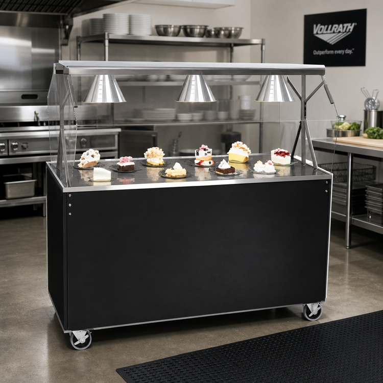 Product image #2 for Vollrath 2-Series Affordable Portable 60-Inch Solid Base Utility Station with Breath Guard and Lights