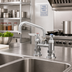 Thumbnail image #2 for ADA-Compliant Double-Handle Deck Mount Pantry Mixing Faucet, 4-Inch Centers, 8-Inch Swing Nozzle, Low Lead