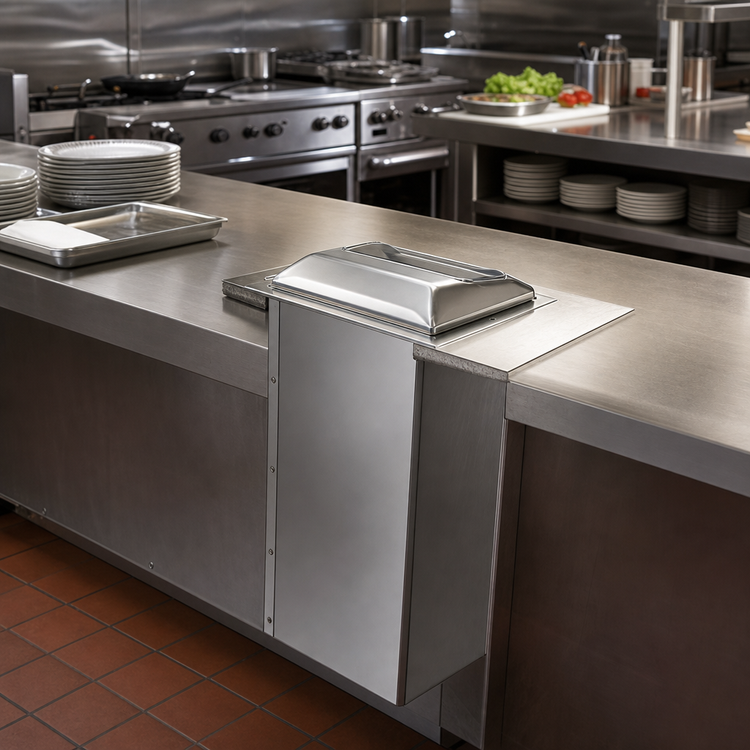 Product image #2 for Classic In-Counter Fullfold Napkin Dispenser, Matte Chrome Finish, 750+ Capacity