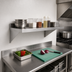 Thumbnail image #2 for Wall-Mounted 18-Gauge 430 Stainless Steel Shelf with Brackets, 16 x 48 x 13 Inches