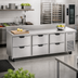 Thumbnail image #2 for Beverage-Air Three-Section 93-Inch Wide Worktop Refrigerator with 6 Drawers and Rear Splash