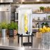 Thumbnail image #2 for One by One 5 Gallon Acrylic Infusion Beverage Dispenser with Drip Tray and Black Metal Base