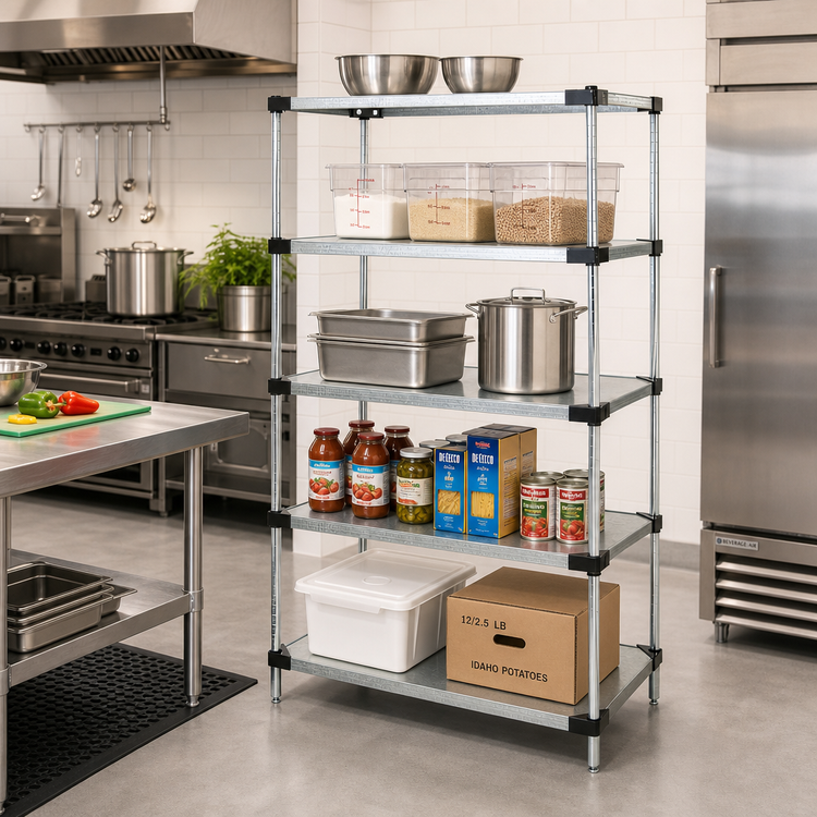 Product image #2 for Quantum 36 x 18 x 54 Inch Solid Shelving Starter Kit with 5 Shelves
