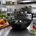 Thumbnail image #3 for Carlisle 5 Quart Black Flared Square Melamine Display Bowl, 11.75 Inch