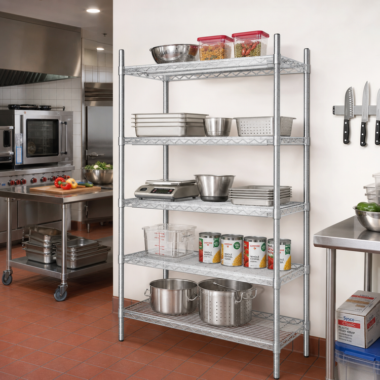 Product image #2 for EAGLEbrite 5-Tier Wire Add-On Shelving Unit, 36W x 24D x 74H, Zinc Finish
