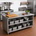 Thumbnail image #2 for Advance Tabco Special Value Series 72-Inch x 30-Inch 16-Gauge 304 Stainless Steel Open Base Work Table with 5-Inch Backsplash and Mid-Shelf