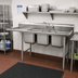 Thumbnail image #2 for Eagle Group 414 Series Coved Corner Three-Compartment Sink with Left 18-Inch Drainboard