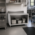 Thumbnail image #2 for John Boos Stainless Steel Open Front Cabinet Base Work Table with 5-Inch Backsplash, 36 x 30 Inches