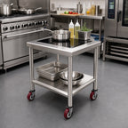 Thumbnail image #2 for Carter-Hoffmann (Middleby) IT3024M Mobile Stainless Steel Induction Table with Marine Edge Shelves and 5-Inch Swivel Casters