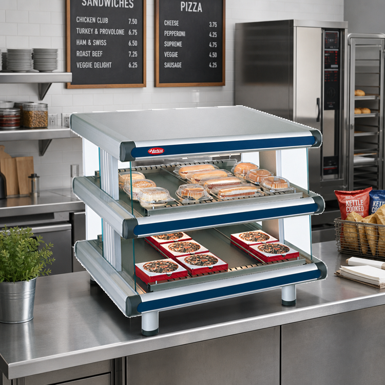 Product image #2 for Hatco Glo-Ray Designer Slant Dual Shelf Countertop Merchandising Display Warmer, 42.25-Inch Wide