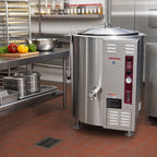 Thumbnail image #2 for Crown GL-30E 30 Gallon 2/3 Jacketed Stationary Gas Steam Kettle with Tri-Leg