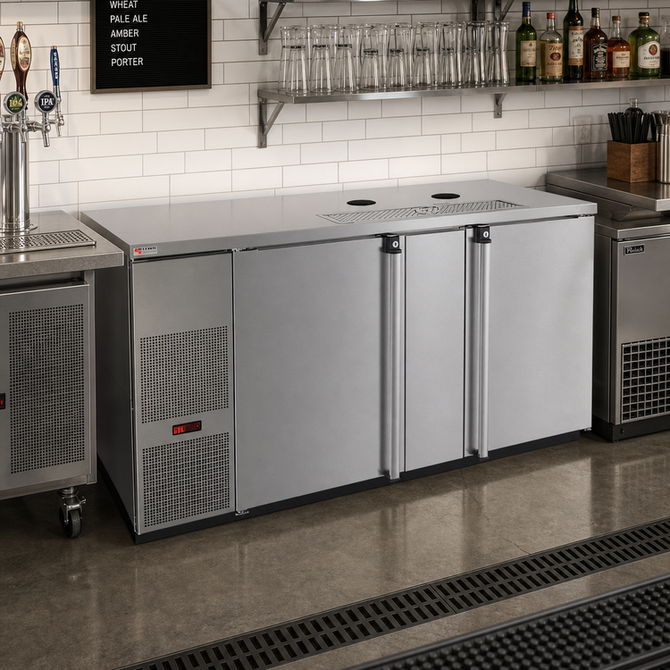 Product image #2 for Pro-Line E-Series Two-Section Flat Top Draft Beer Cooler, Less Draft Towers, 69-1/2 Inch Wide