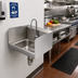 Thumbnail image #2 for T&S Brass Wall-Mounted Stainless Steel Hand Wash Sink with Side Splash Shields and Electronic Sensor Faucet