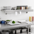 Thumbnail image #2 for Eagle Snap-n-Slide 24-Inch Wall-Mounted Shelf with Ticket Rail, 16-Gauge 430 Stainless Steel