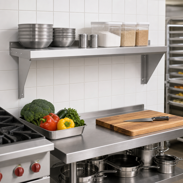 Product image #2 for Vulcan 48-Inch Wide x 10-Inch Deep Stainless Steel Plate Rail