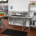 Thumbnail image #2 for BK Resources Two-Compartment Stainless Steel Sink with Left and Right Drainboards, 76-Inch Wide