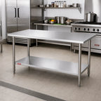 Thumbnail image #2 for Duke Manufacturing 316S-3660 Stainless Steel Work Table, Open Base with Undershelf, 60 x 36 x 36 Inches, 16-Gauge 300 Series Top, No Backsplash