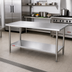 Thumbnail image #2 for Duke Stainless Steel Work Table with Undershelf, 60 x 36 x 36 Inches, 16-Gauge 300 Series Top, No Backsplash