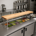 Thumbnail image #2 for John Boos Steam Table Cutting Board with Adjustable Stainless Steel Supports, 72 x 12 x 1-1/4 Inch, Edge Grain Northern Hard Rock Maple