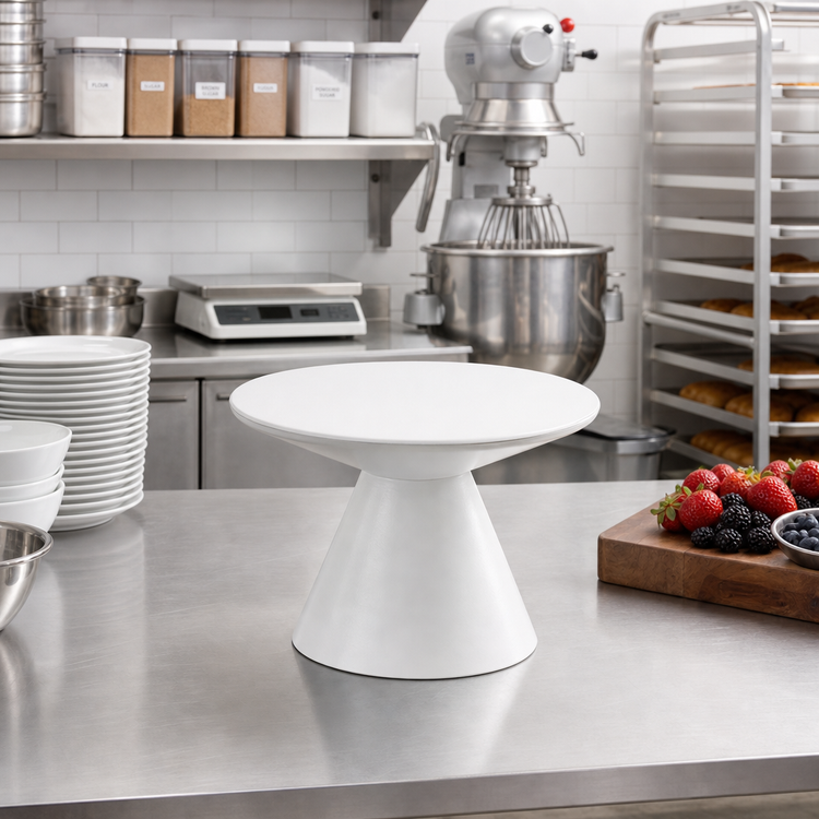 Product image #3 for American Metalcraft Hampton Collection White Wood Round Buffet Pedestal