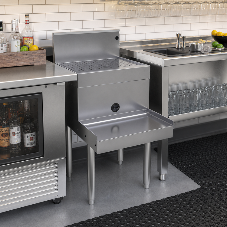 Product image #2 for Glastender 18-Inch Freestanding Stainless Steel Underbar Blender Station with Drainboard Top