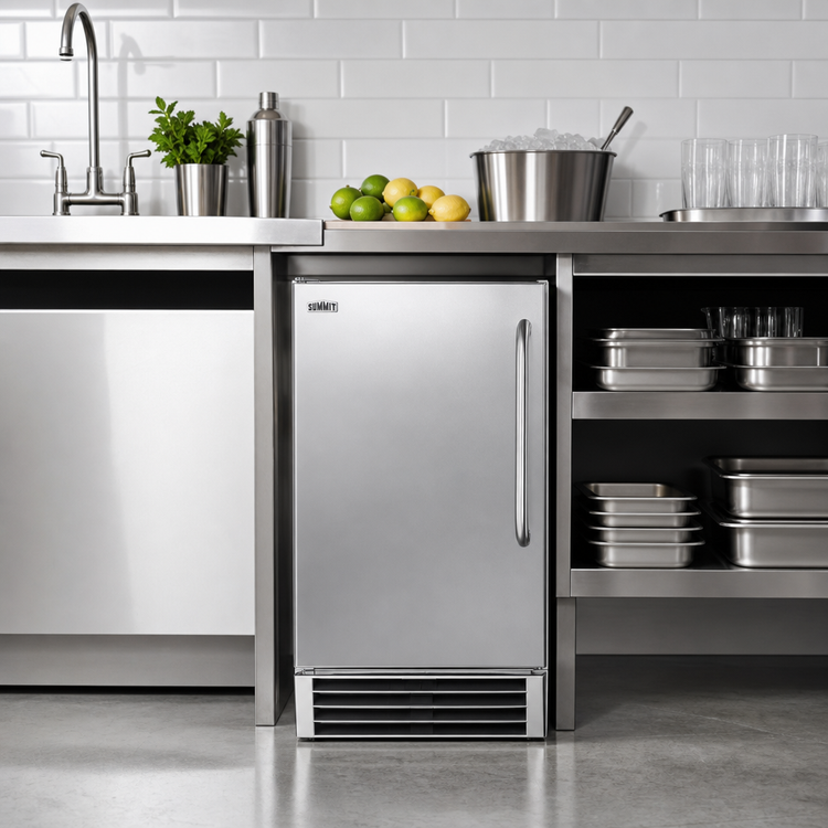 Product image #3 for Summit Commercial 15-Inch Outdoor/Indoor Undercounter Clear Cube Ice Maker with 50 lb Daily Production and 25 lb Bin