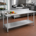 Thumbnail image #2 for Eagle Budget Series 120-Inch Stainless Steel Work Table with 4-1/2-Inch Backsplash and Undershelf