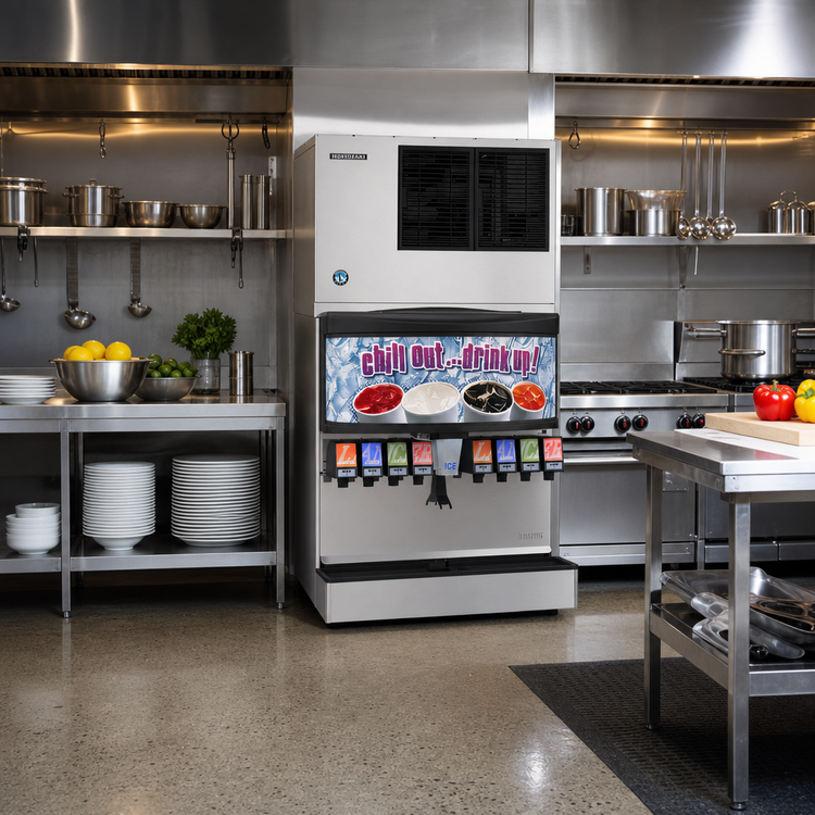 Product image #3 for Hoshizaki KMD-355MWJ Modular Crescent Cube Ice Maker, Water-Cooled, Self-Contained, 395 lb. per Day, 30-Inch Wide
