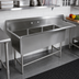 Thumbnail image #2 for John Boos Pro-Bowl 3-Compartment Sink with Right-Hand Drainboard, 20-inch x 20-inch x 12-inch Bowls