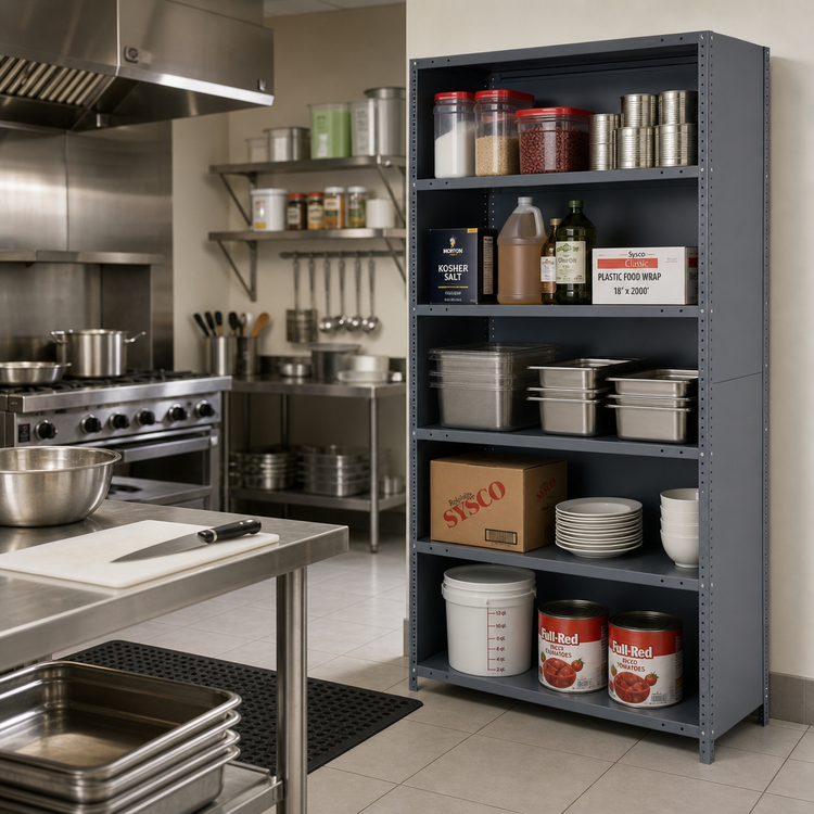 Product image #2 for Quantum IRONMAN 5-Shelf Closed Steel Shelving Unit, 18 x 36 x 75 Inches