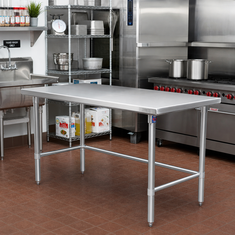 Product image #2 for John Boos Stallion 72-Inch x 30-Inch 14-Gauge Stainless Steel Top Work Table with Galvanized Base