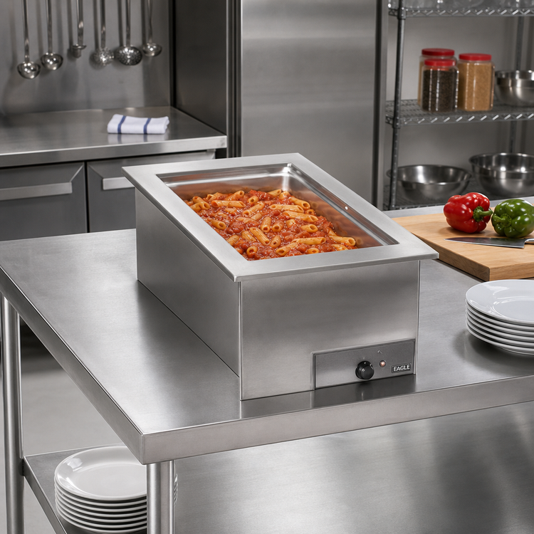 Product image #2 for Eagle Group Single-Well Drop-In Electric Hot Food Well, 1 Full-Size Pan, Wet/Dry, 240V, Without Drain